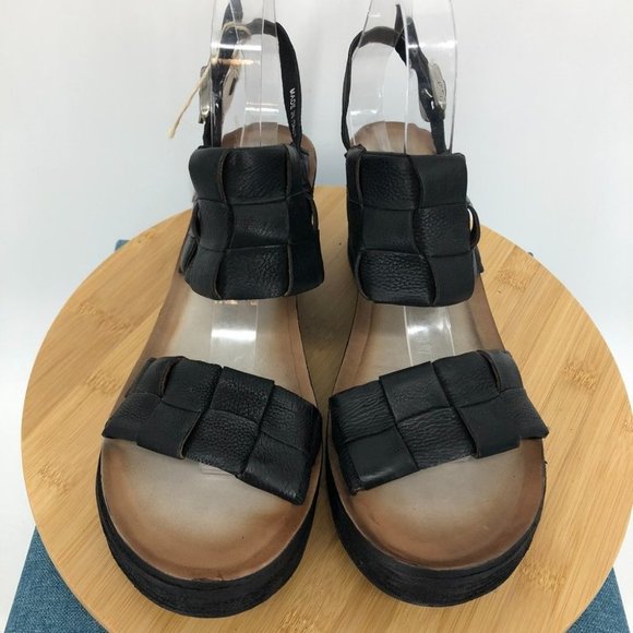 A.S.98 NEW NWT Black Nasser Platform wedge  sandals size 40 (9-9.5) - Picture 2 of 16